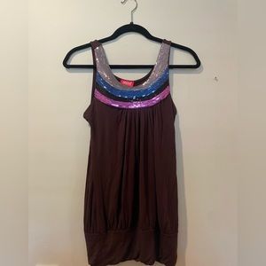 Vintage Rainbow Sequin Tank Top